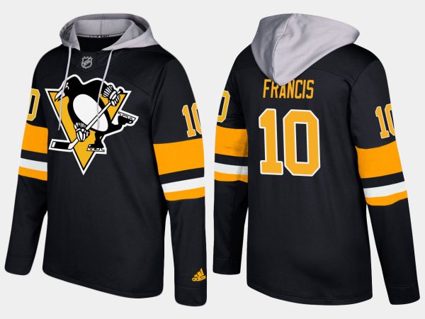 Amazing Penguins #10 Ron Francis Black Name And Number Hoodie for ultimate sports enthusiasts