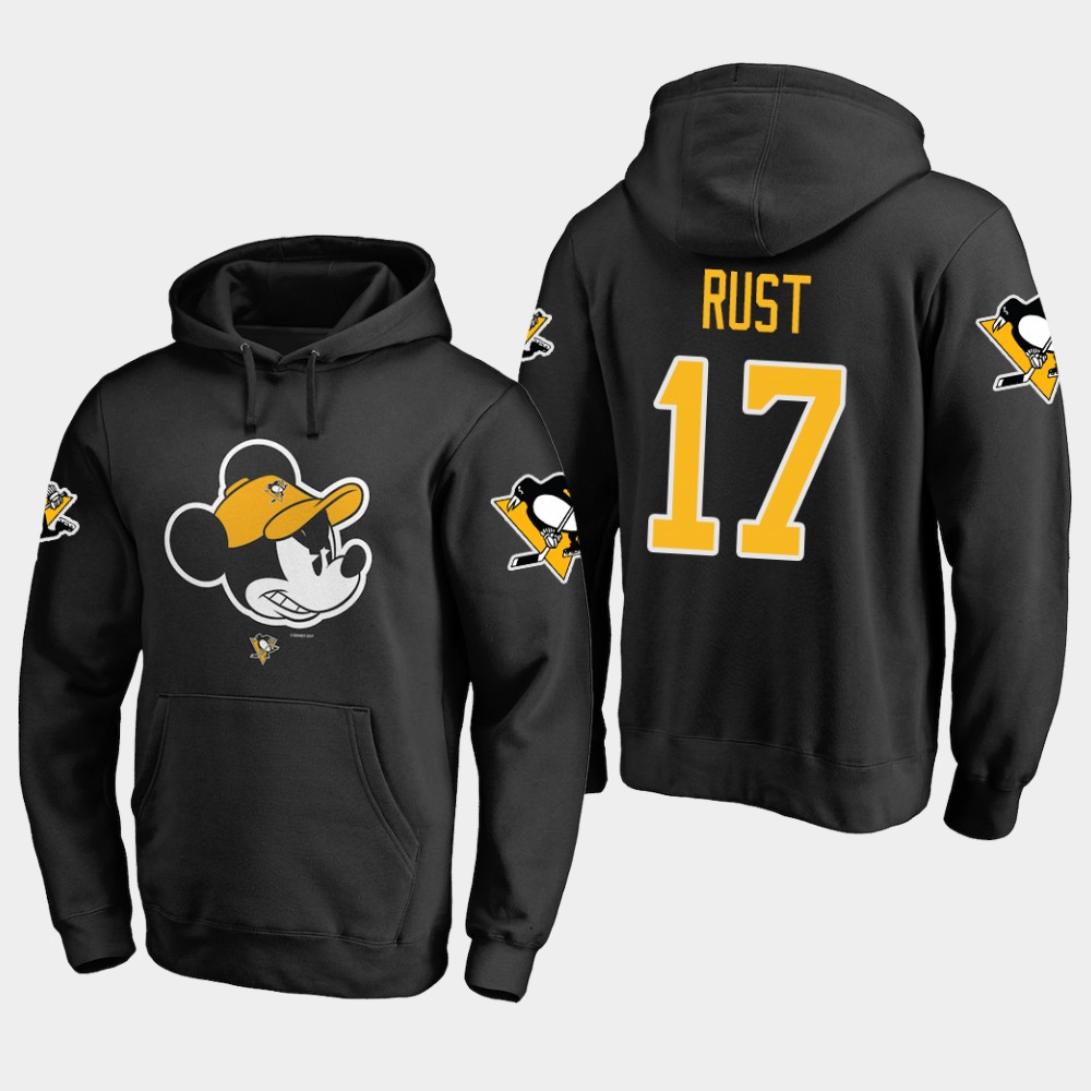 Fantastic Penguins #17 Bryan Rust Black 2018 Pullover Disney Game Face Hoodie perfect for game days