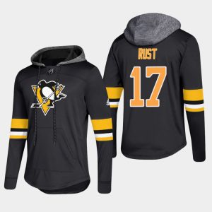 Stylish Penguins #17 Bryan Rust Black 2018 Pullover Platinum Hoodie for die - hard hockey fans