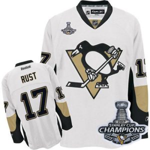 Impressive Penguins #17 Bryan Rust White 2017 Stanley Cup Finals Champions Stitched NHL Jersey to stand out at the arena