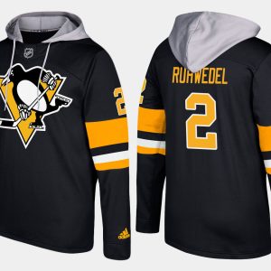 Stylish Penguins #2 Chad Ruhwedel Black Name And Number Hoodie perfect for game days