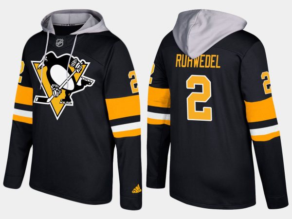 Stylish Penguins #2 Chad Ruhwedel Black Name And Number Hoodie perfect for game days