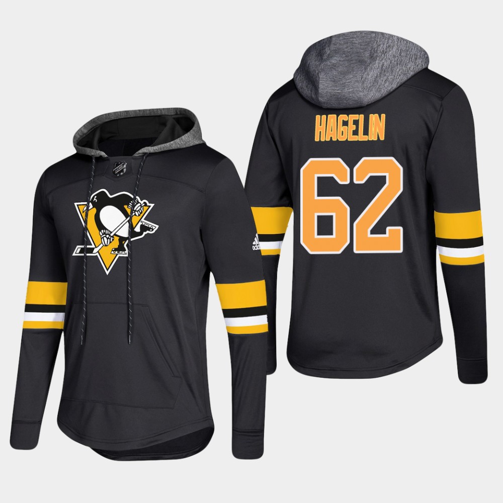 Amazing Penguins #62 Carl Hagelin Black 2018 Pullover Platinum Hoodie to show your team spirit