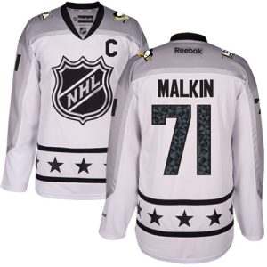 Gorgeous Penguins #71 Evgeni Malkin White 2017 All Star Metropolitan Division Women's Stitched NHL Jersey to show your team spirit