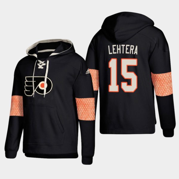 Fantastic Philadelphia Flyers #15 Jori Lehtera Black adidas Lace Up Pullover Hoodie to show your team spirit