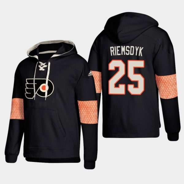 Stylish Philadelphia Flyers #25 James Van Riemsdyk Black adidas Lace Up Pullover Hoodie for ultimate sports enthusiasts