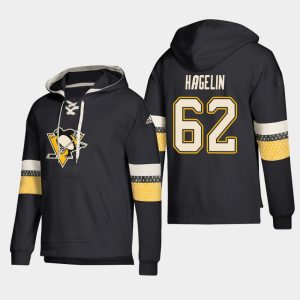 Impressive Pittsburgh Penguins #62 Carl Hagelin Black adidas Lace Up Pullover Hoodie to show your team spirit