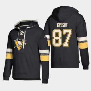 Gorgeous Pittsburgh Penguins #87 Sidney Crosby Black adidas Lace Up Pullover Hoodie for die - hard hockey fans