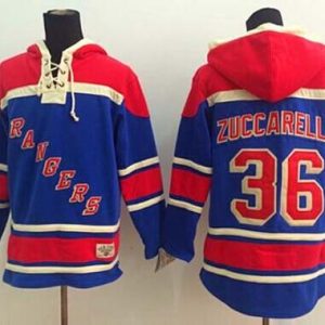 Unique Rangers #36 Mats Zuccarello Blue Sawyer Hooded Sweatshirt Stitched NHL Jersey to complete your fan gear collection