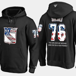 Unique Rangers #76 Brady Skjei NHL Banner Wave Usa Flag Black Hoodie to stand out at the arena