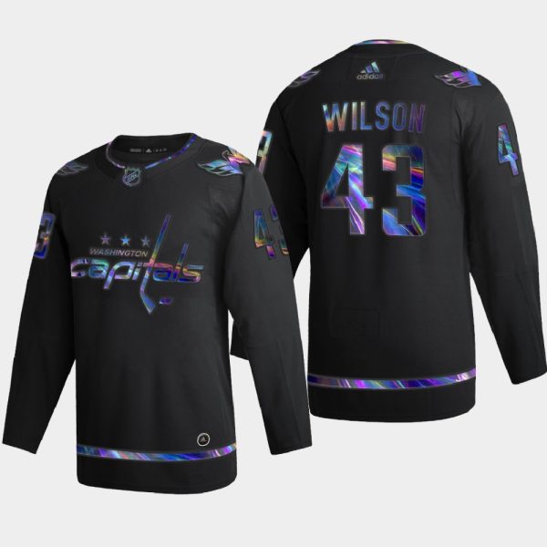 Sleek Washington Capitals #43 Tom Wilson Men's Nike Iridescent Holographic Collection NHL Jersey Black a must - have for collectors