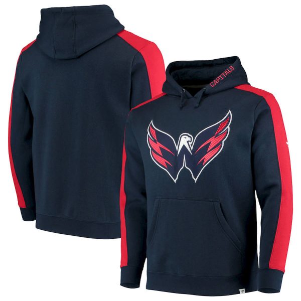 Amazing Washington Capitals Fanatics Branded Iconic Blocked Pullover Hoodie Navy to stand out at the arena