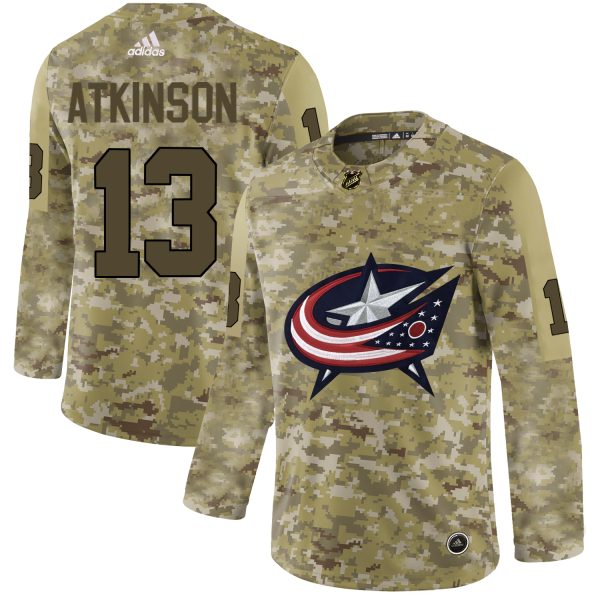Stunning Adidas Blue Jackets #13 Cam Atkinson Camo Authentic Stitched NHL Jersey to show your team spirit