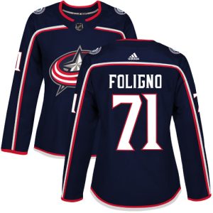 Sleek Adidas Blue Jackets #71 Nick Foligno Navy Blue Home Authentic Women's Stitched NHL Jersey for die - hard hockey fans