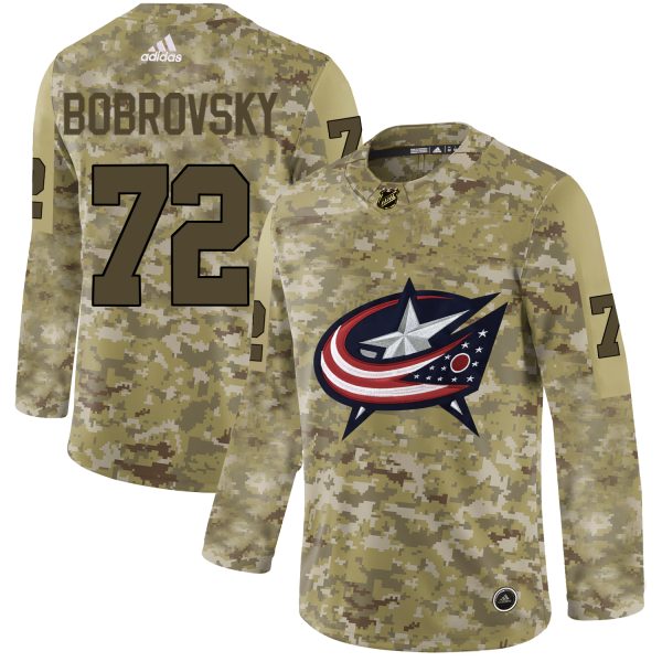 Gorgeous Adidas Blue Jackets #72 Sergei Bobrovsky Camo Authentic Stitched NHL Jersey to complete your fan gear collection