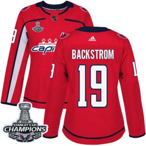 Stylish Adidas Capitals #19 Nicklas Backstrom Red Home Authentic Stanley Cup Final Champions Women's Stitched NHL Jersey for ultimate sports enthusiasts