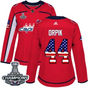 Stylish Adidas Capitals #44 Brooks Orpik Red Home Authentic USA Flag Stanley Cup Final Champions Women's Stitched NHL Jersey for ultimate sports enthusiasts