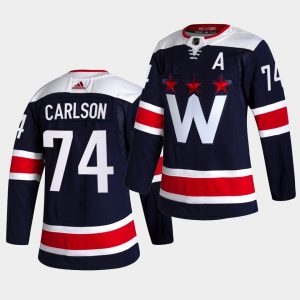 Stylish Adidas Capitals #74 John Carlson Men's 2021 22 Alternate Authentic NHL Jersey Black to show your team spirit