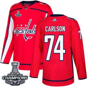 Sleek Adidas Capitals #74 John Carlson Red Home Authentic Stanley Cup Final Champions Stitched NHL Jersey to show your team spirit