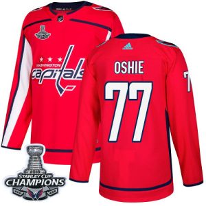 Sleek Adidas Capitals #77 T.J Oshie Red Home Authentic Stanley Cup Final Champions Stitched NHL Jersey to show your team spirit