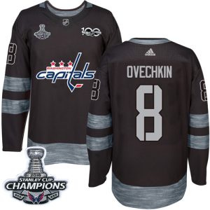 Fantastic Adidas Capitals #8 Alex Ovechkin Black 1917 2017 100th Anniversary Stanley Cup Final Champions Stitched NHL Jersey for die - hard hockey fans
