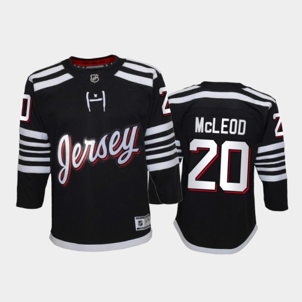Impressive Adidas Devils #20 Michael Mcleod Youth 2021 22 Alternate Game NHL Jersey Black to stand out at the arena