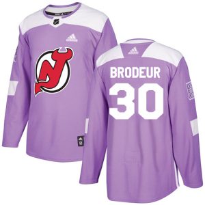 Stylish Adidas Devils #30 Martin Brodeur Purple Authentic Fights Cancer Stitched NHL Jersey to complete your fan gear collection
