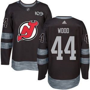 Stylish Adidas Devils #44 Miles Wood Black 1917 2017 100th Anniversary Stitched NHL Jersey to complete your fan gear collection