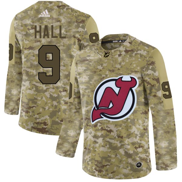 Fantastic Adidas Devils #9 Taylor Hall Camo Authentic Stitched NHL Jersey to show your team spirit