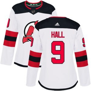 Stunning Adidas Devils #9 Taylor Hall White Road Authentic Women's Stitched NHL Jersey to show your team spirit