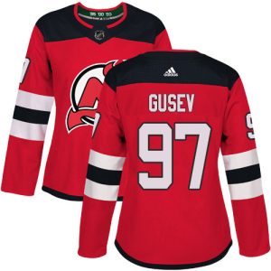Unique Adidas Devils #97 Nikita Gusev Red Home Authentic Women's Stitched NHL Jersey a must - have for collectors
