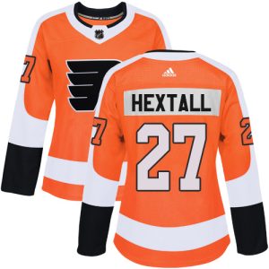 Stunning Adidas Flyers #27 Ron Hextall Orange Home Authentic Women's Stitched NHL Jersey to stand out at the arena