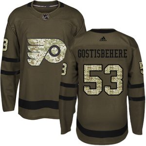 Amazing Adidas Flyers #53 Shayne Gostisbehere Green Salute to Service Stitched NHL Jersey for ultimate sports enthusiasts