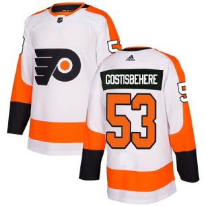 Unique Adidas Flyers #53 Shayne Gostisbehere White Road Authentic Stitched Youth NHL Jersey for ultimate sports enthusiasts