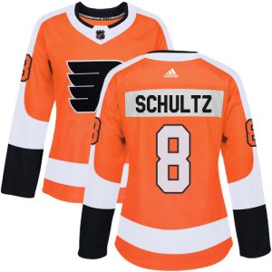 Stunning Adidas Flyers #8 Dave Schultz Orange Home Authentic Women's Stitched NHL Jersey to show your team spirit