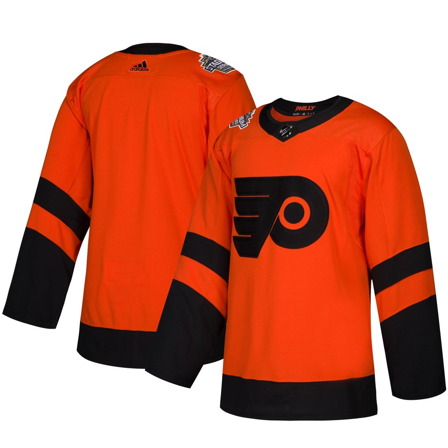 Stunning Adidas Flyers Blank Orange 2019 NHL Stadium Series Authentic Jersey perfect for game days