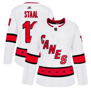 Stunning Adidas Hurricanes #11 Jordan Staal White Road Authentic Women's Stitched NHL Jersey perfect for game days