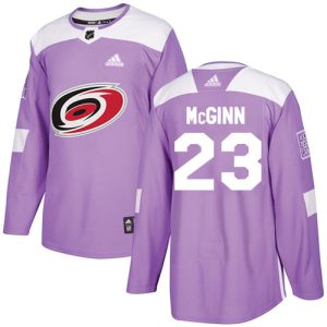 Impressive Adidas Hurricanes #23 Brock McGinn Purple Authentic Fights Cancer Stitched NHL Jersey perfect for game days