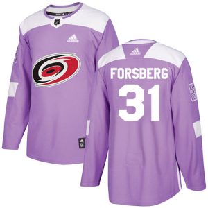 Gorgeous Adidas Hurricanes #31 Anton Forsberg Purple Authentic Fights Cancer Stitched Youth NHL Jersey perfect for game days