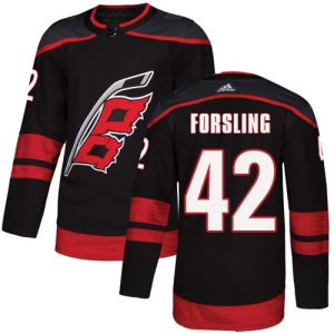 Fantastic Adidas Hurricanes #42 Gustav Forsling Black Alternate Authentic Stitched Youth NHL Jersey to show your team spirit