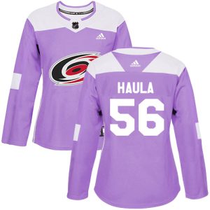 Unique Adidas Hurricanes #56 Erik Haula Purple Authentic Fights Cancer Women's Stitched NHL Jersey perfect for game days