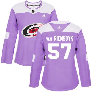 Stylish Adidas Hurricanes #57 Trevor Van Riemsdyk Purple Authentic Fights Cancer Women's Stitched NHL Jersey to stand out at the arena