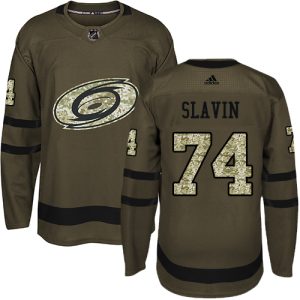 Gorgeous Adidas Hurricanes #74 Jaccob Slavin Green Salute to Service Stitched NHL Jersey perfect for game days