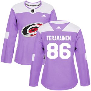 Impressive Adidas Hurricanes #86 Teuvo Teravainen Purple Authentic Fights Cancer Women's Stitched NHL Jersey to show your team spirit