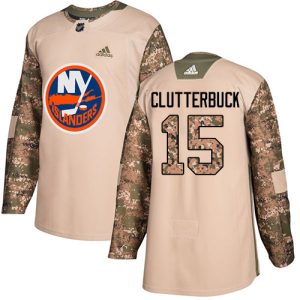Sleek Adidas Islanders #15 Cal Clutterbuck Camo Authentic 2017 Veterans Day Stitched NHL Jersey to stand out at the arena