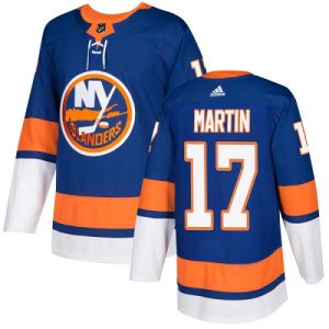 Stylish Adidas Islanders #17 Matt Martin Royal Blue Home Authentic Stitched NHL Jersey to stand out at the arena