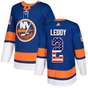 Amazing Adidas Islanders #2 Nick Leddy Royal Blue Home Authentic USA Flag Stitched NHL Jersey to stand out at the arena