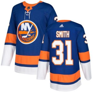 Sleek Adidas Islanders #31 Billy Smith Royal Blue Home Authentic Stitched NHL Jersey to stand out at the arena