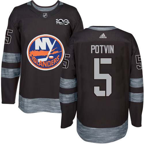 Gorgeous Adidas Islanders #5 Denis Potvin Black 1917 2017 100th Anniversary Stitched NHL Jersey a must - have for collectors