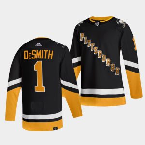 Gorgeous Adidas Penguins #1 Casey Desmith Men's 2021 22 Alternate Authentic NHL Jersey Black to stand out at the arena